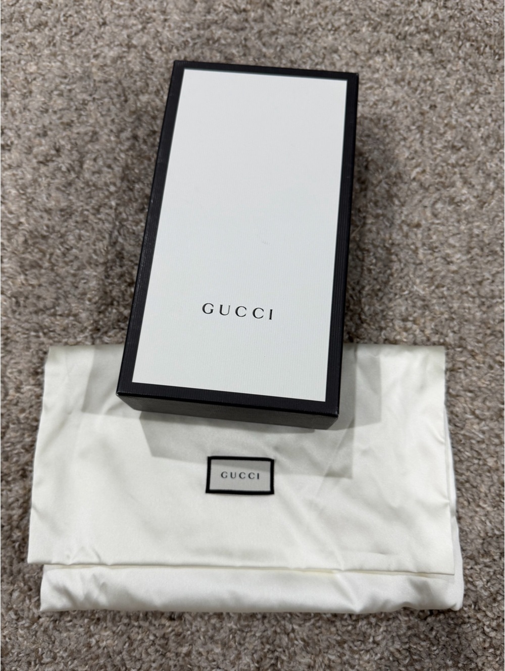Gucci Empty Silk Dust Bag and Gift Box for Long Wallet